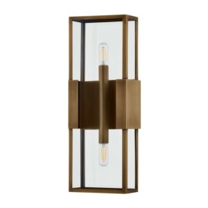 Santa Clara Two Light Outdoor Wall Sconce in Patina Brass by Troy Lighting