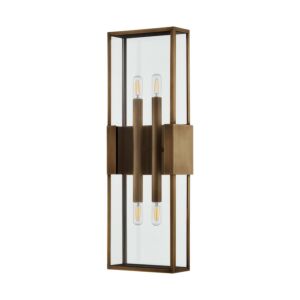 Santa Clara Four Light Outdoor Wall Sconce in Patina Brass by Troy Lighting