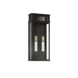 Gridley Two Light Outdoor Wall Sconce in Textured Black by Troy Lighting