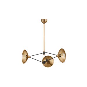 Axel Three Light Chandelier in Patina BrassSoft Black by Troy Lighting