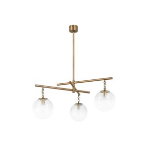 Wade Three Light Chandelier in Patina Brass by Troy Lighting