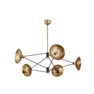 Axel Five Light Chandelier in Patina BrassSoft Black by Troy Lighting