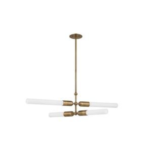 Darby Four Light Chandelier in Patina Brass by Troy Lighting