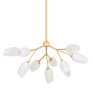 Aldean Nine Light Chandelier in Vintage Gold Leaf by Troy Lighting