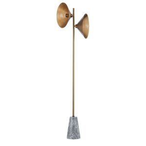 Bash Two Light Floor Lamp in Patina Brass by Troy Lighting