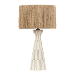 Palma One Light Table Lamp in Patina BrassCeramic Graphic White by Troy Lighting