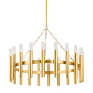 Pali 20-Light Chandelier in Aged Brass