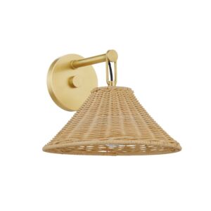 Dalia One Light Wall Sconce in Aged Brass by Mitzi