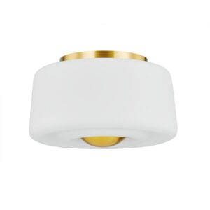 Ciela Two Light Flush Mount in Aged Brass by Mitzi