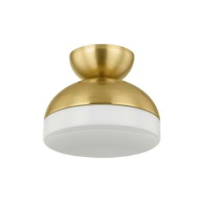 Rue One Light Flush Mount in Aged Brass by Mitzi