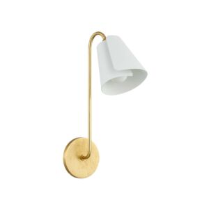 Lila One Light Wall Sconce in Gold LeafTextured On White Combo by Mitzi