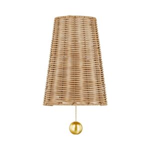 Naida One Light Wall Sconce in Aged Brass by Mitzi