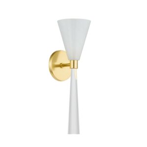 Amara One Light Wall Sconce in Aged Brass by Mitzi