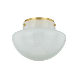 Lilou One Light Flush Mount in Aged Brass by Mitzi