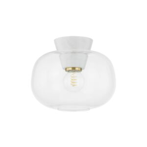 Ariella One Light Flush Mount in Aged Brass by Mitzi