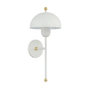 Jojo One Light Wall Sconce in Aged BrassSoft White by Mitzi