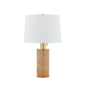 Clarissa One Light Table Lamp in Aged Brass by Mitzi