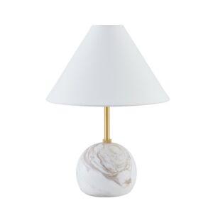 Jewel One Light Table Lamp in Aged Brass by Mitzi