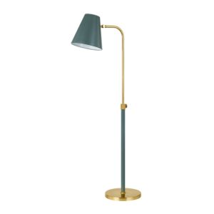 Georgann One Light Floor Lamp in Aged BrassSoft Studio Green by Mitzi