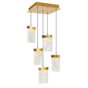 Lava LED Mini Pendant in Brass by CWI Lighting