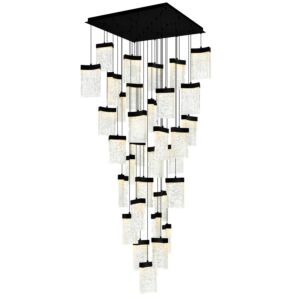 Lava LED Chandelier in Black by CWI Lighting