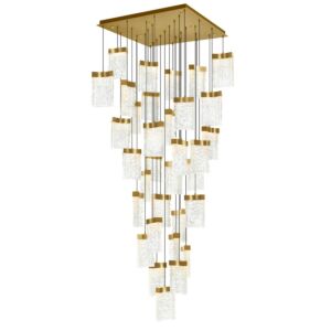 Lava LED Chandelier in Brass by CWI Lighting