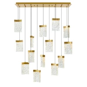 Lava LED Chandelier in Brass by CWI Lighting