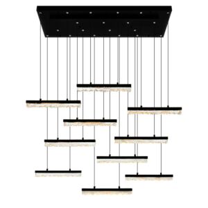 Stagger LED Chandelier in Black by CWI Lighting