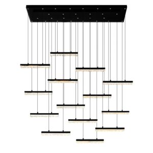 Stagger LED Chandelier in Black by CWI Lighting