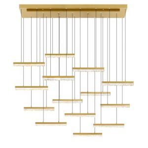 Stagger LED Chandelier in Brass by CWI Lighting