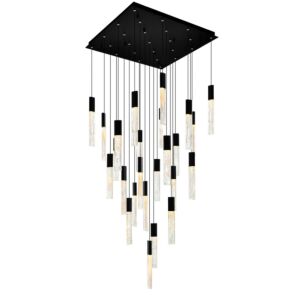 Greta LED Chandelier in Black by CWI Lighting