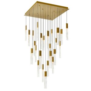 Greta LED Chandelier in Brass by CWI Lighting