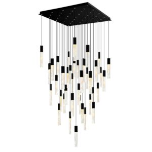 Greta LED Chandelier in Black by CWI Lighting