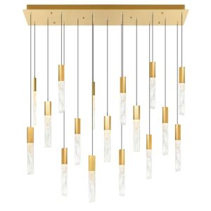 Greta LED Chandelier in Brass by CWI Lighting