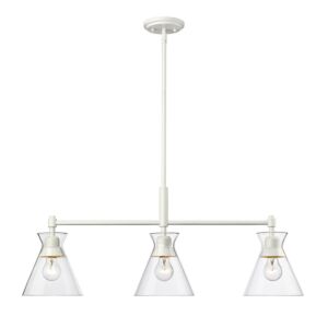 Malta WHT 3-Light Linear Pendant in Matte White