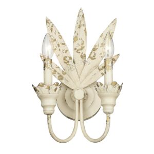 Lillianne Two Light Wall Sconce in Antique Ivory by Golden