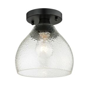 Ariella BLK One Light Semi Flush Mount in Matte Black by Golden