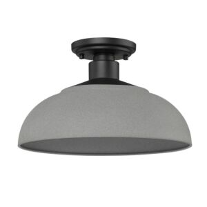 Levitt 1-Light Outdoor Semi-Flush Mount in Natural Black