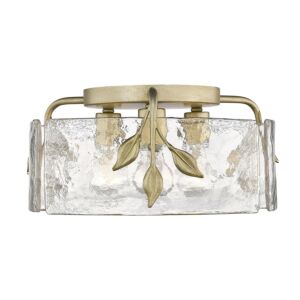 Calla WG Three Light Flush Mount in White Gold by Golden