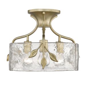 Calla WG 3-Light Semi-Flush Mount in White Gold