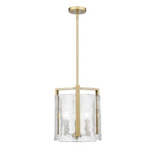 Aenon BCB Three Light Pendant in Brushed Champagne Bronze by Golden