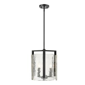 Aenon Three Light Pendant in Matte Black by Golden