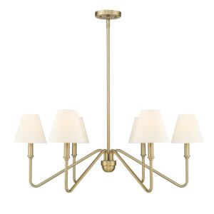 Kennedy BCB Six Light Chandelier in Brushed Champagne Bronze by Golden