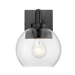 Galveston BLK 1-Light Bathroom Vanity Light in Matte Black