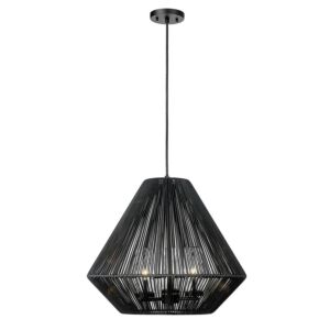 Valentina 3-Light Outdoor Pendant in Natural Black