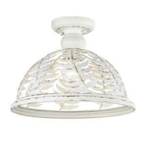 Annalin One Light Semi Flush Mount in Vintage Decor White by Golden