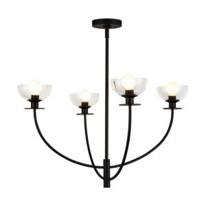 Sylvia 4-Light Chandelier in Matte Black with Clear Glass