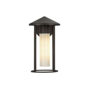 Tenko 1-Light Exterior Wall Mount in Bronze with Glossy Opal Glass