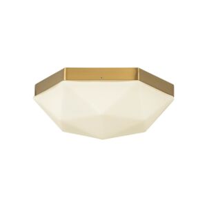 Krysta 2-Light Flush Mount in Brushed Gold with Opal Glass