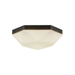 Krysta 2-Light Flush Mount in Matte Black with Opal Glass